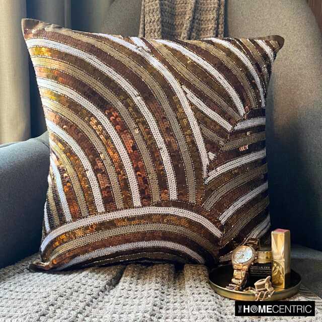 "Art Silk Brown Cushions 16""x16" - image 1