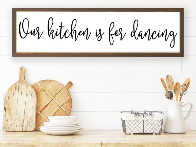 Our Kitchen Is For Dancing Sign, Wall Decor, Dining Room Art, Funny Above The Sink Farmhouse Sign - image 1