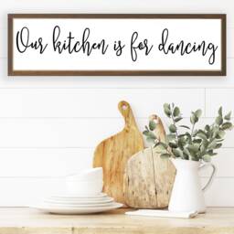 Our Kitchen Is For Dancing Sign, Wall Decor, Dining Room Art, Funny Above The Sink Farmhouse Sign - thumbnail 2