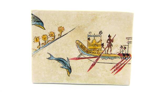 Minoan Naval Fresco Painting From Akrotiri Santorini Thera , Museum Copy National Archaeological Museum Of Athens - image 1