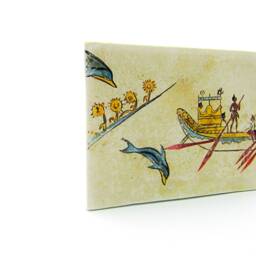 Minoan Naval Fresco Painting From Akrotiri Santorini Thera , Museum Copy National Archaeological Museum Of Athens - thumbnail 3