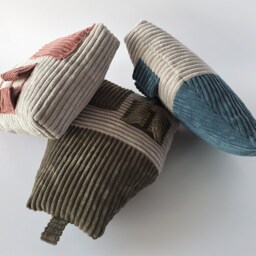 Corduroy House Pillow With Teddy Bear Nursery Decor - thumbnail 3