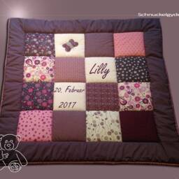 Crawling Blanket With Name, Crawling Baby Blanket, Lilly Patchwork Personalized - thumbnail 2
