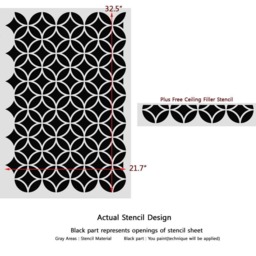 Moroccan Wall Stencil Circle Lattice Cyclone For Better Homes & Decor - thumbnail 2