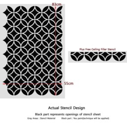 Moroccan Wall Stencil Circle Lattice Cyclone For Better Homes & Decor - thumbnail 3