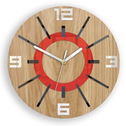 Large Wall Clock Red & Black With A Quiet Mechanism Alladynwood 33, 5cm/13, 19 - thumbnail 2