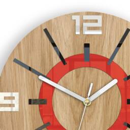 Large Wall Clock Red & Black With A Quiet Mechanism Alladynwood 33, 5cm/13, 19 - thumbnail 3