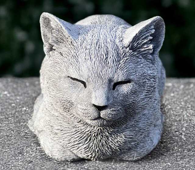 Cute Kitten Figurine Concrete Cat Statue Outdoor Kitty Sculpture Stone Memorial Decoration Cement Pet Ornament Kitty Lover Gift Yard Art - image 1