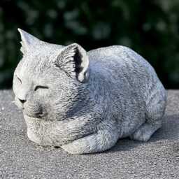 Cute Kitten Figurine Concrete Cat Statue Outdoor Kitty Sculpture Stone Memorial Decoration Cement Pet Ornament Kitty Lover Gift Yard Art - thumbnail 2