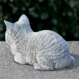 Cute Kitten Figurine Concrete Cat Statue Outdoor Kitty Sculpture Stone Memorial Decoration Cement Pet Ornament Kitty Lover Gift Yard Art - thumbnail 3