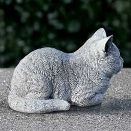 Cute Kitten Figurine Concrete Cat Statue Outdoor Kitty Sculpture Stone Memorial Decoration Cement Pet Ornament Kitty Lover Gift Yard Art - thumbnail 4