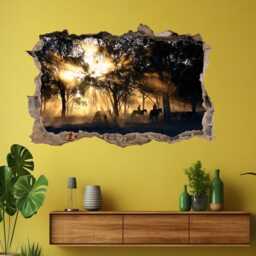 Western Cowboys Horses Sun Rays Wall Decal Sticker Mural Poster Print Art Home Decor Ae18 - thumbnail 3
