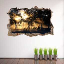 Western Cowboys Horses Sun Rays Wall Decal Sticker Mural Poster Print Art Home Decor Ae18 - thumbnail 2