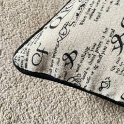 14. Shabby Chic Alphabet Natural Linen Cotton Cushion Cover With Piping, Size 16x16 - thumbnail 2