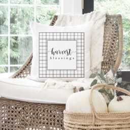 Fall Pillow Cover // Harvest Blessings Plaid Decor Autumn Thanksgiving Home Farmhouse - thumbnail 2