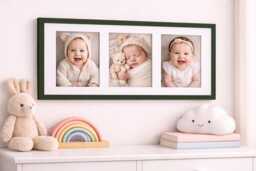 Triple Photo Frame - Green Polcore Collage Frame, Wall Decor - thumbnail 1