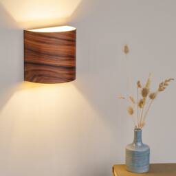 Curved Plywood Wall Sconce Rustic Modern Bedside Lamp - thumbnail 2