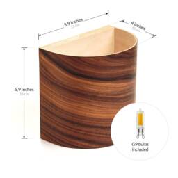 Curved Plywood Wall Sconce Rustic Modern Bedside Lamp - thumbnail 3