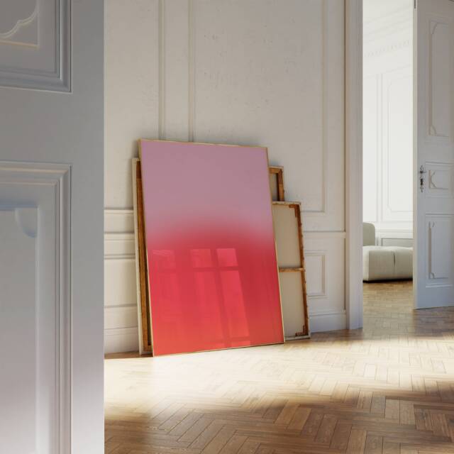 Red Pink Blur Gradient Print - Dreamy Aura Energy Art Poster - image 1