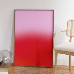 Red Pink Blur Gradient Print - Dreamy Aura Energy Art Poster - thumbnail 2