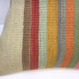 Vintage Turkish Kilim Pillow Cover, Bohemian Throw, Handwoven Accent, 16x16 - thumbnail 3