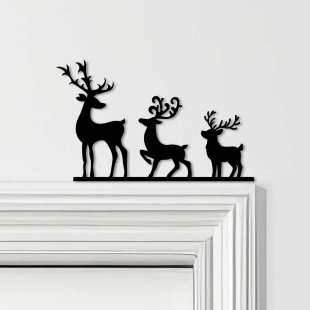 Door Topper Reindeers Christmas Decor Various Colours Decorative Sign - Sign, Novelty Wall Decor, Frame Art, Art - image 1