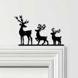 Door Topper Reindeers Christmas Decor Various Colours Decorative Sign - Sign, Novelty Wall Decor, Frame Art, Art - thumbnail 1
