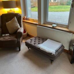 100 cm X 54 Chesterfield Style Deep Buttoned Footstool Coffee Table/Ottoman Made in Faux Linen Fabric. UK Delivery Only - thumbnail 3