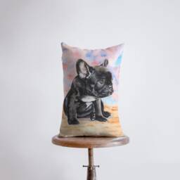French Bulldog Puppy - Watercolor 12x18 Pillow Cover Dogs Home D??cor Custom Dog Lover Gift Mom - thumbnail 1