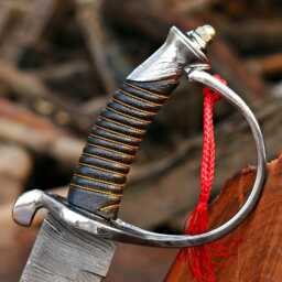 Medieval Handmade Fantasy Sword For Wall Decoration, Custom Made Replica in Damascus Steel, Unique Decorative Hanging - thumbnail 3