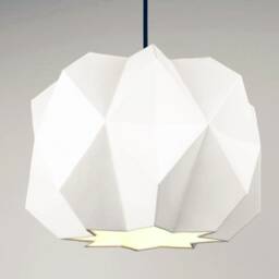 Sculptural Origami Ceramic Pendant, Modern Plug-In Lighting - Naaya Carnation - thumbnail 2