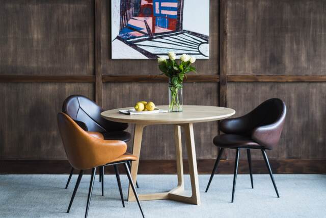 Round Dining Table, Wood Kitchen Table - image 1