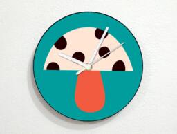 Mushroom Polka Dots - Wall Clock
