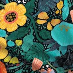 Mod Peacock Sheets - Bright Bohemian Large By Cynthiafrenette Colorful Nature Floral Modern Cotton Sateen Sheet Set Bedding Spoonflower - thumbnail 4