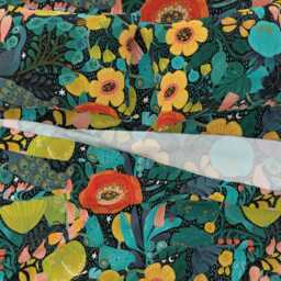 Mod Peacock Sheets - Bright Bohemian Large By Cynthiafrenette Colorful Nature Floral Modern Cotton Sateen Sheet Set Bedding Spoonflower - thumbnail 3