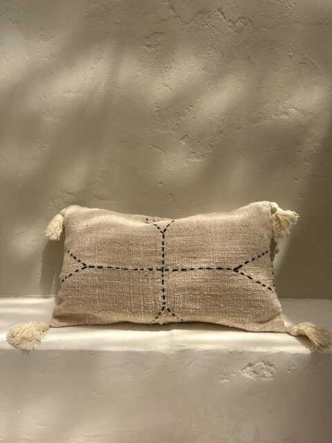White Throw Pillow Cover With Tassels - Modern Minimalist Decor - image 1