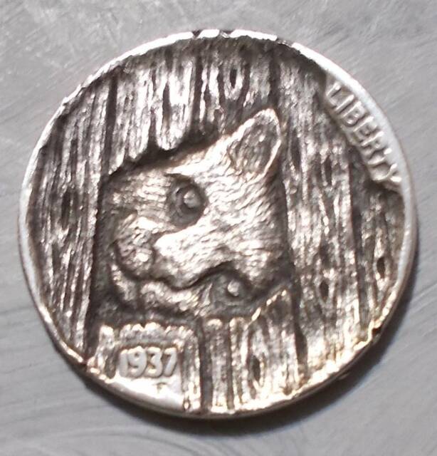 Deep Carved Hobo Nickel, Escape Kitty