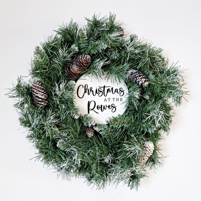 Personalised Christmas Wreath Sign - Family Home Decoration Door - image 1