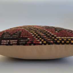 Handmade Cushion Cover, Multicoloured Turkish Rug Cushion, Pillow, Decorative Throw Kilim 16''x16''/41x41 cm - thumbnail 3