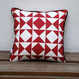 Pillow Canvas 55% Linen 45 Cotton 45x45cm, With Or Without Feather Inner Pillow, Hidden Zipper Color Burgundy & Natural White - thumbnail 3