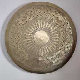 Moroccan Brass Wall Sconce, Round Wall Lamp - thumbnail 2