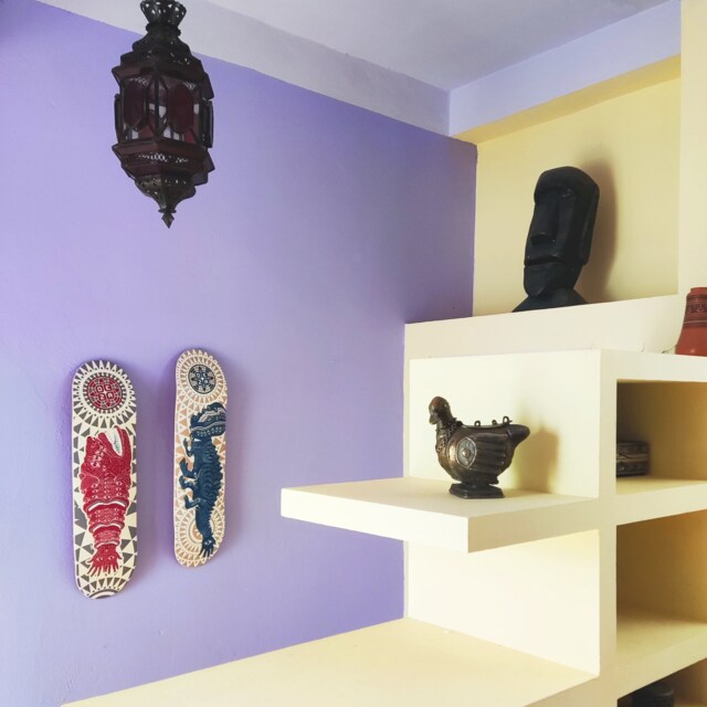 Original Decoration Set, Wall Art Decor, Skateboard Decor, Mexican Art, Duo, Urban Skater, Skate Gift, Nahuatl, Kid - image 1
