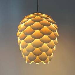 Wood Large Pine Cone Pendant Light-Chandelier-Lighting-Wood Light-Ceiling Light-Artichoke Light-Acorn Lamp-Hop Light - thumbnail 3