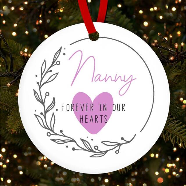 Nanny Loved One Forever Wreath Personalised Christmas Tree Ornament Decoration
