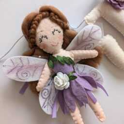 Fairy & Butterfly Name Garland, Fairy Themed Room, Enchanted Bedroom Decor, Girls Bunting, Purple Felt Decoration - thumbnail 2