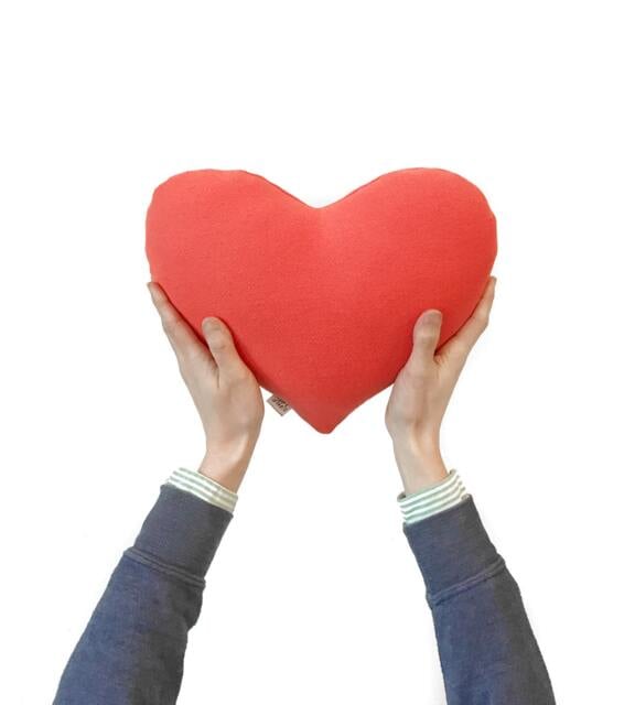 Heart Pillow, Valentine Shaped Valentines Day, Day Gift, Wool Heart, Gift For Her, Mom - image 1