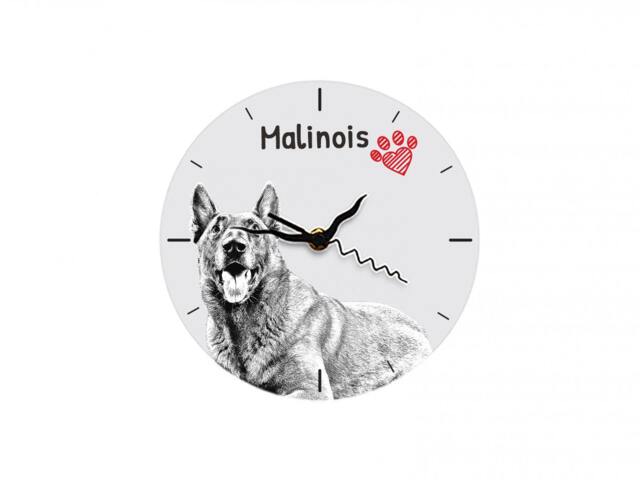 Malinois, Free Standing Mdf Floor Clock With An Image Of A Dog - image 1