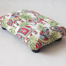Elephant Fabric Footstool Handmade Upholstered Ottoman, Home Office Little Support - thumbnail 2