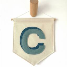 Initial Banner, Personalised Initial, A - Z Wall Hanging, Letter Art, Single Letter, Fabric Custom Kids Playroom Decor - thumbnail 3