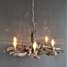 Black Driftwood Chandelier Dimmable Branch Light With Led Bulbs - thumbnail 2